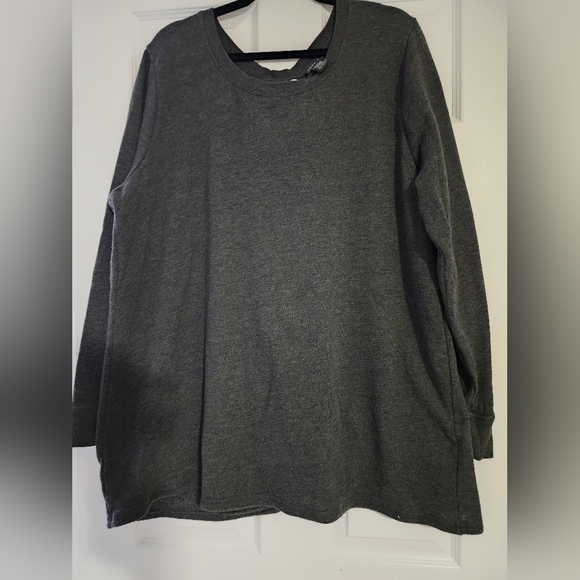Oversize Lace Up Back Sweatshirt Charcoal Grey Size 3 - Picture 5 of 5